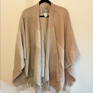 Soia & Kyo Beige Fringe Shawl
